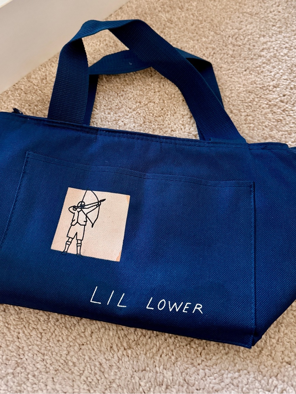 LIL LOWER Navy Canvas Tote Bag